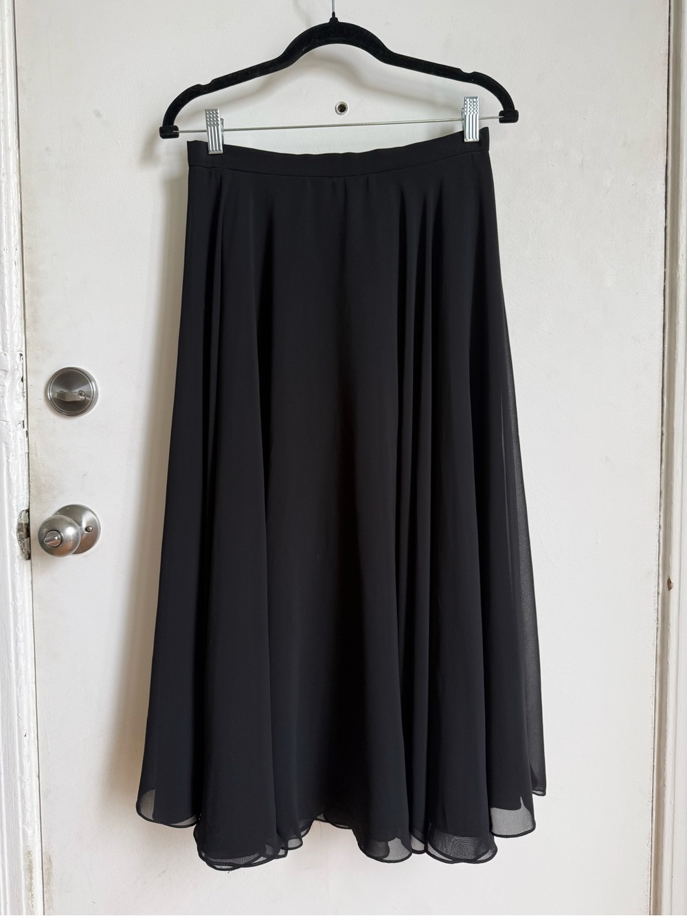Vintage Black A-Line Midi Skirt
